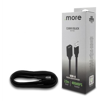 Przedłużka USB A-USB A 2m czarna