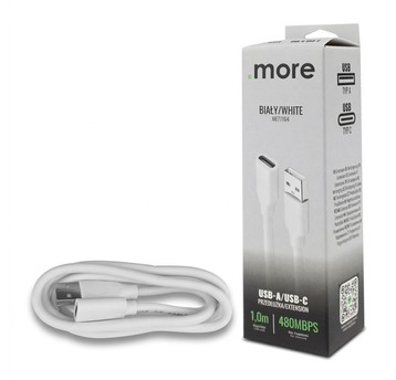 Przedłużka USB A-USB C 1m biała