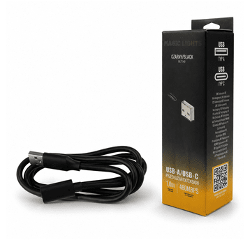 Przedłużka USB A-USB C 1m czarna