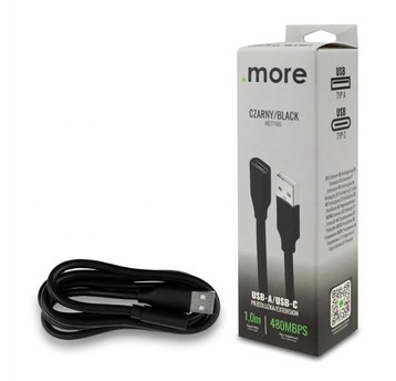 Przedłużka USB A-USB C 1m czarna