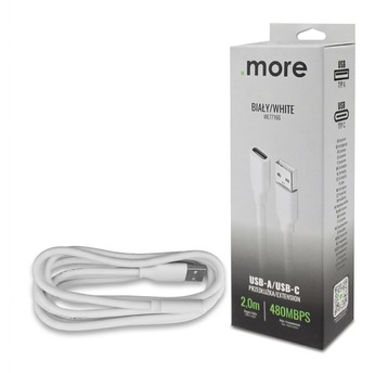 Przedłużka USB A-USB C 2m biała