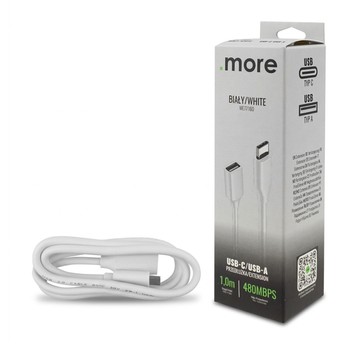 Przedłużka USB C-USB A 1m biała