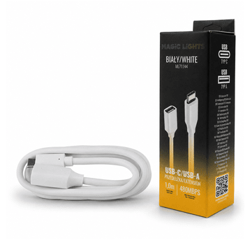 Przedłużka USB C-USB A 1m biała