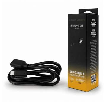 Przedłużka USB C-USB A 1m czarna