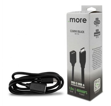Przedłużka USB C-USB A 1m czarna