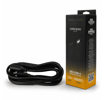 Przedłużka USB C-USB A 2m czarna