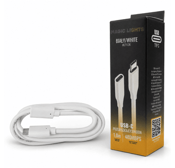 Przedłużka USB C-USB C 1m biała