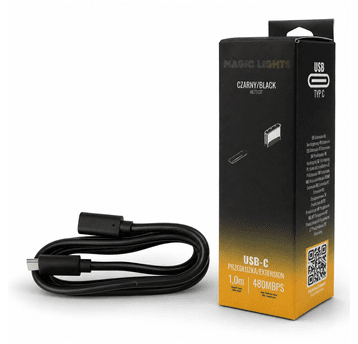 Przedłużka USB C-USB C 1m czarna