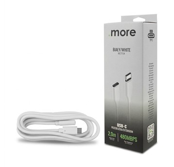 Przedłużka USB C-USB C 2m biała