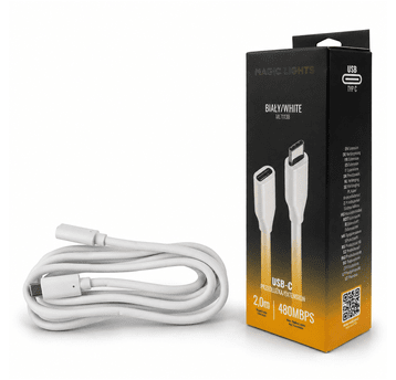Przedłużka USB C-USB C 2m biała