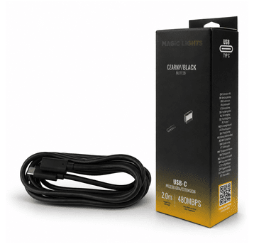 Przedłużka USB C-USB C 2m czarna