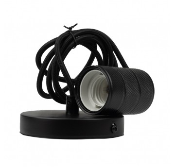 SERIA ZERO Oprawa sufitowa wisząca 2m E27 OSW-1 Czarny matowy