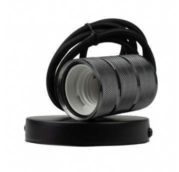 SERIA ZERO Oprawa sufitowa wisząca 2m E27 OSW-1 Czarny połysk