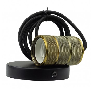 SERIA ZERO Oprawa sufitowa wisząca 2m E27 OSW-1 Żółta miedź