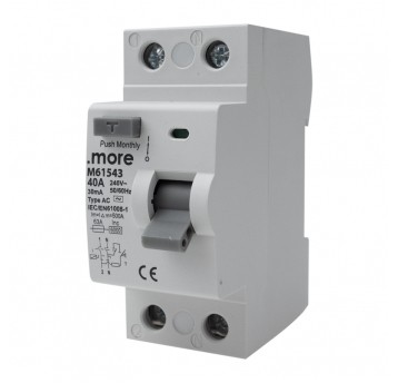 Wyłącznik różnicowoprądowy AC 6kA 2P 40A 30mA "U"