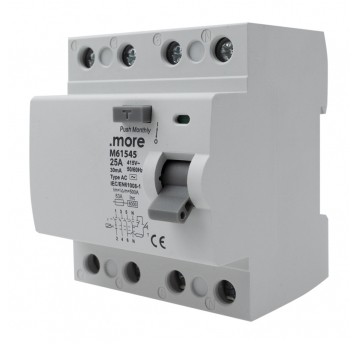 Wyłącznik różnicowoprądowy AC 6kA 4P 25A 30mA "U"