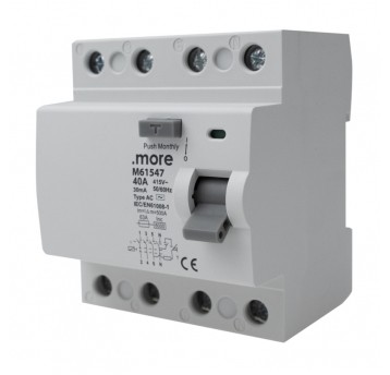 Wyłącznik różnicowoprądowy AC 6kA 4P 40A 30mA "U"