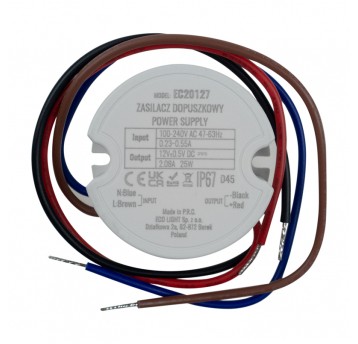 Zasilacz do puszki fi60 2,08A 25W 12V IP67 50x22