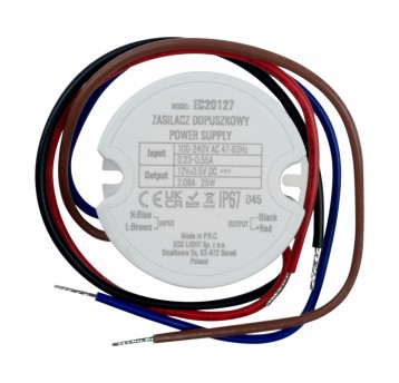 Zasilacz do puszki fi60 2,08A 25W 12V IP67 50x22