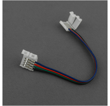 Złączka LED RGB 10mm dwustronna z przewodem