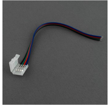 Złączka LED RGB 10mm jednostronna z przewodem