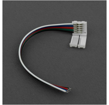 Złączka LED RGBW 12mm jednostronna z przewodem
